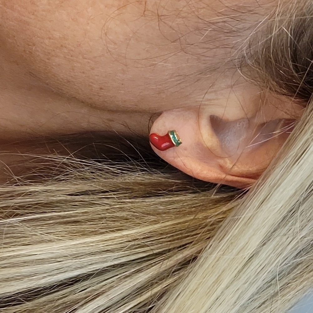 Cute Red Christmas Stocking Stud Earrings